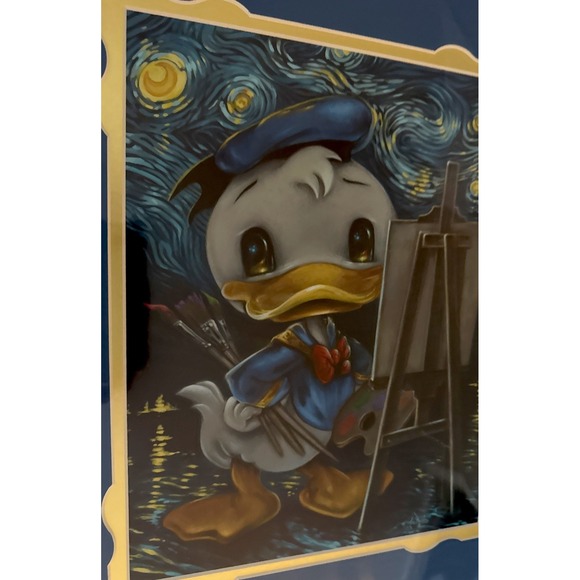 2025 Disney Parks Jasmine Becket Artist Donald Duck‎ Matte Print 14x18" NEW - Picture 3 of 3